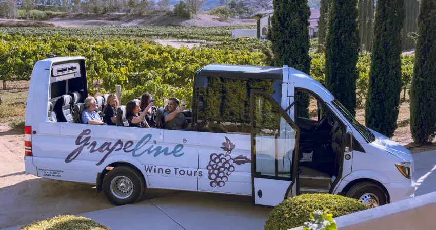 Grapeline Wine Tours vehicle in Temecula wine country