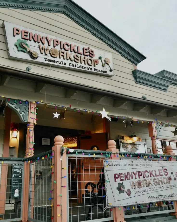 Exterior of Pennypickle's Workshop children's museum in Old Town Temecula